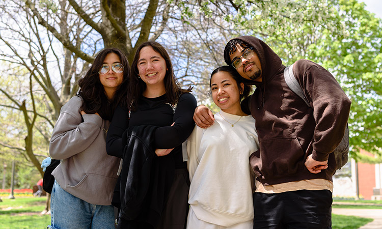 Students posing at ISU Quad